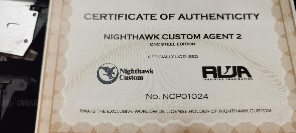 Пистолет RWA Nighthawk Custom AGENT 2 limited edition 