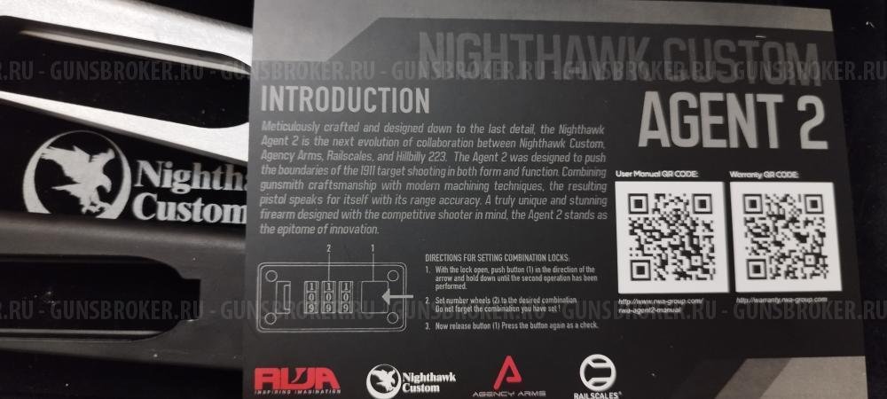 Пистолет RWA Nighthawk Custom AGENT 2 limited edition 