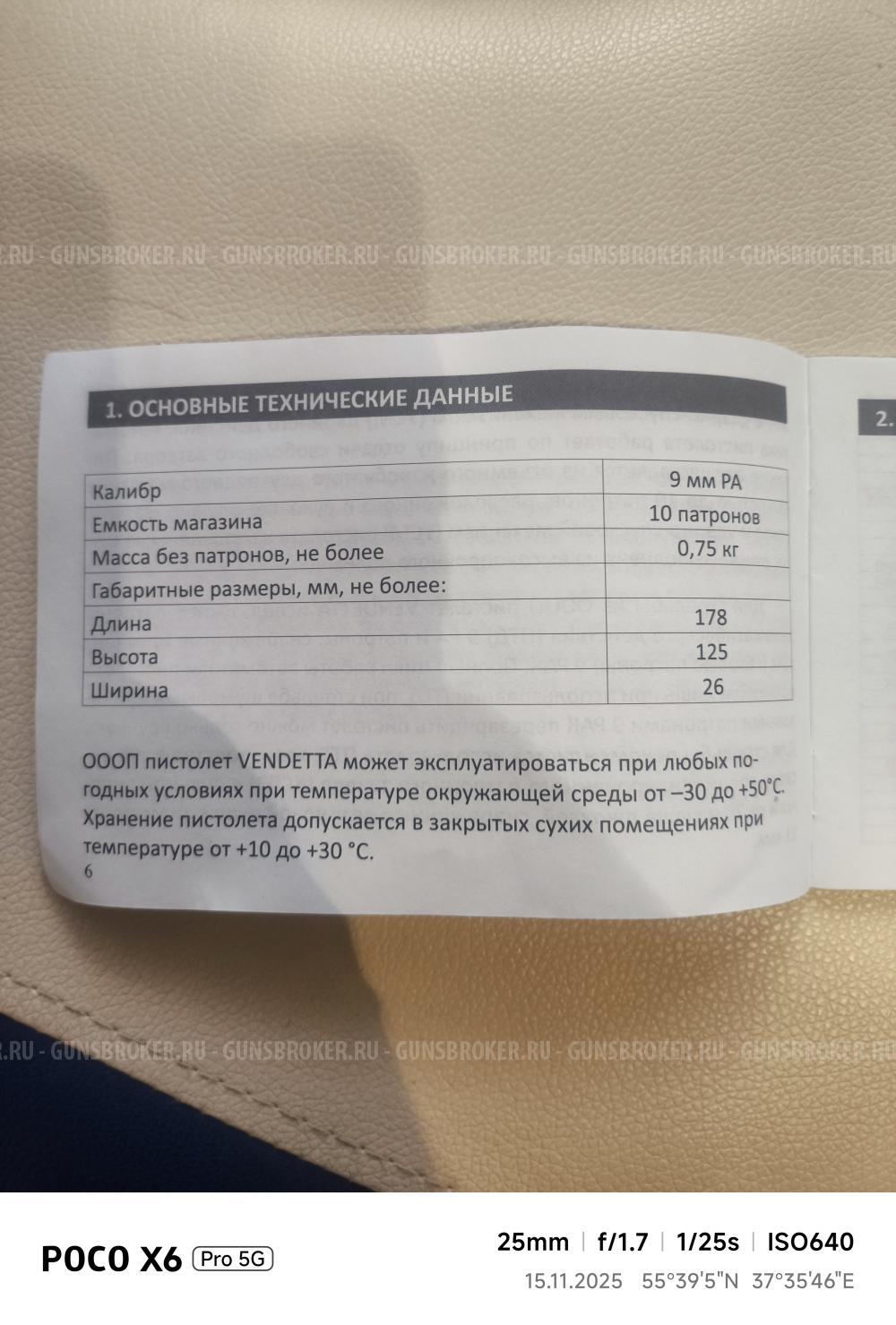 Пистолет Vendetta Tanfoglio