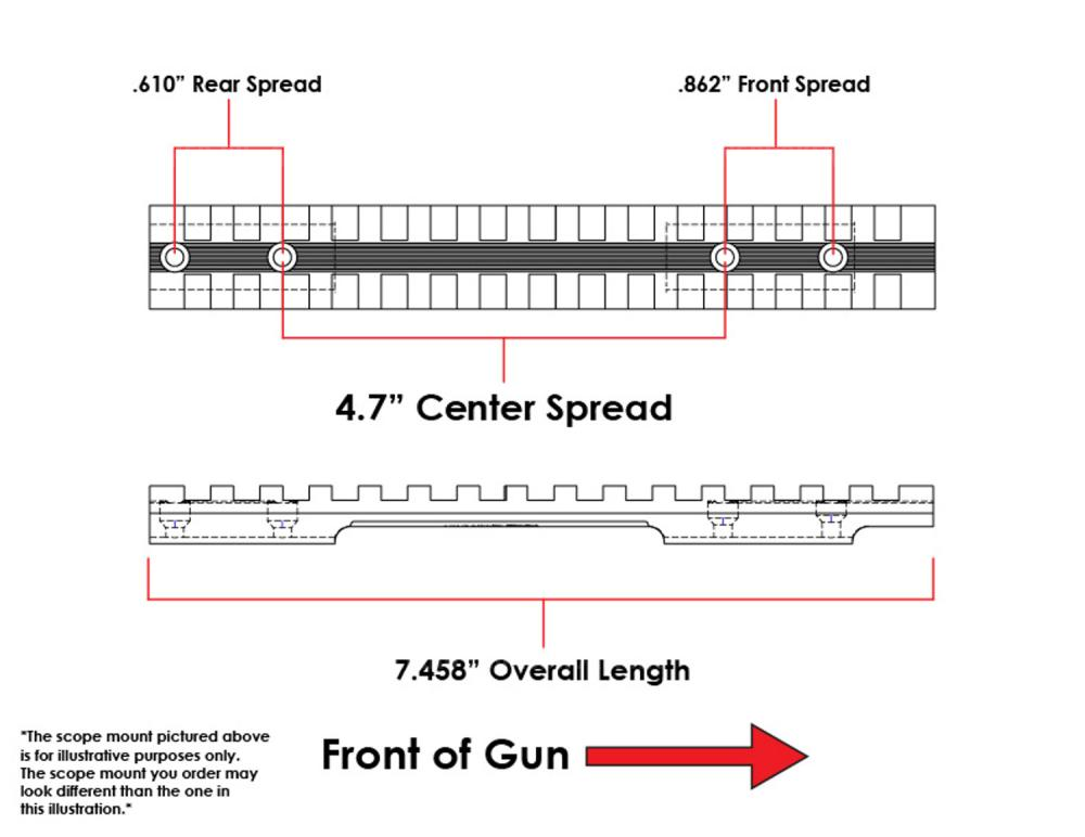 Планка Weaver на Mossberg 100Atr, Patriot, 4x4 LA