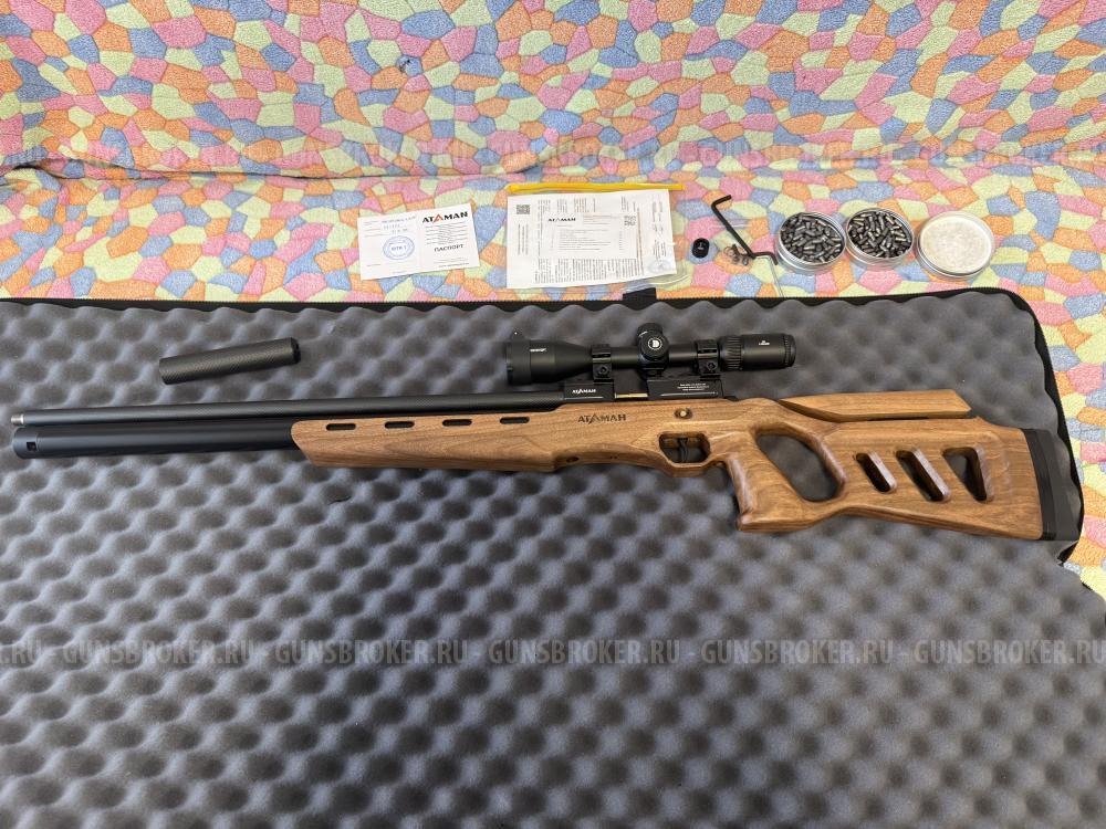 Пневматическая PCP винтовка Ataman M20SD 642 W Карабин (Орех, редуктор, полнотел) КАЛИБР 6