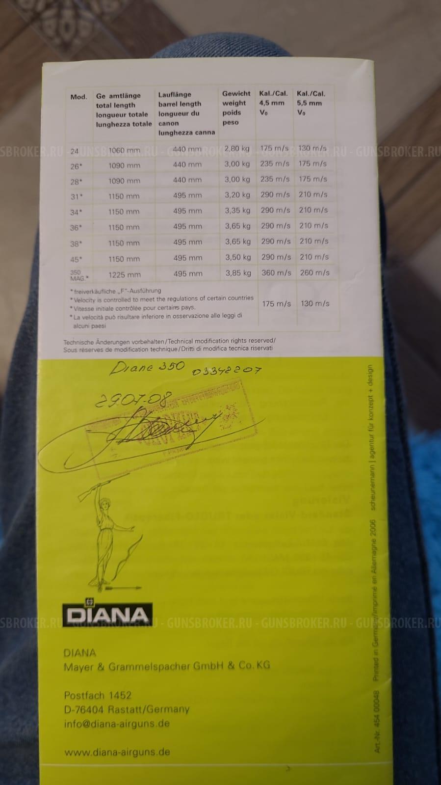 Пневматическая винтовка Диана