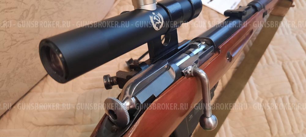 Пневматическая винтовка Мосина,с настоящим ложе и снайперской оснасткой.