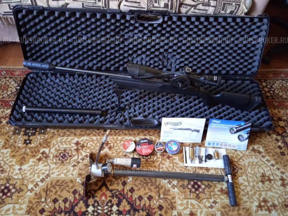 Пневматическая винтовка Umarex Walther 1250 Dominator FT PCP 4,5 мм (пласт,сошка,прицел Walther FT 8-32x56) + насос