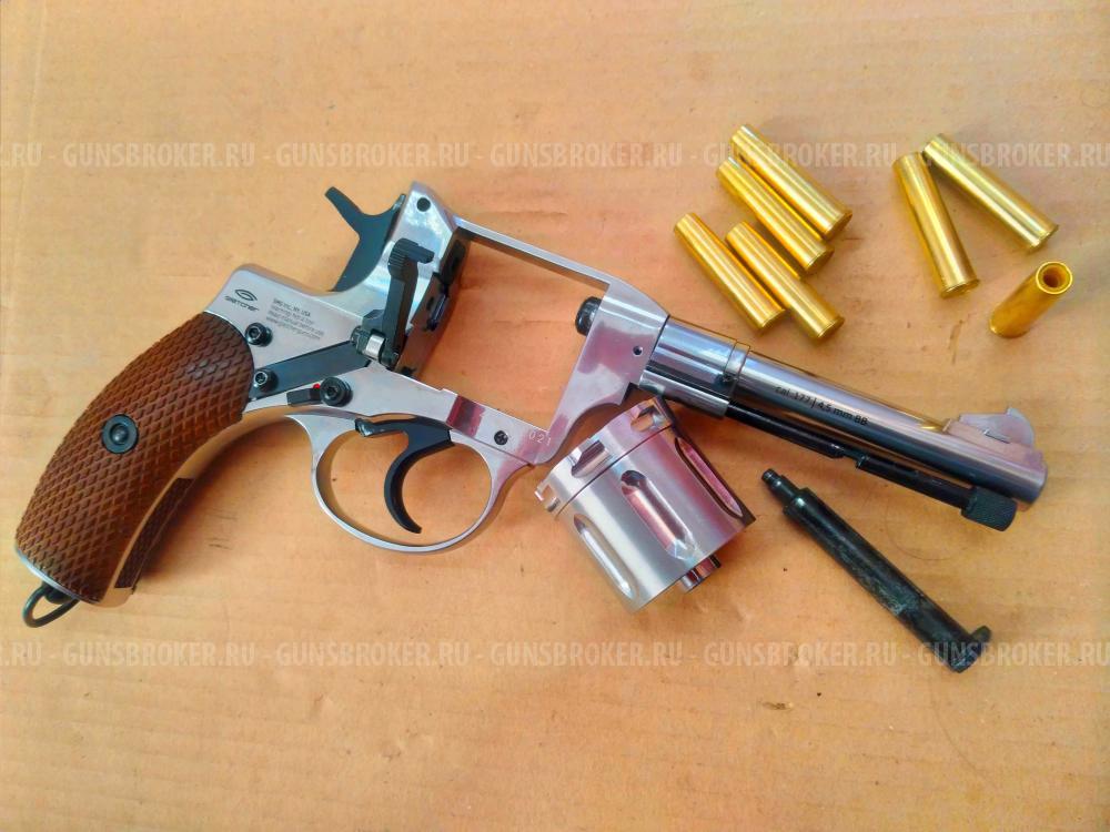 Пневматический глетчер наган хром новый 