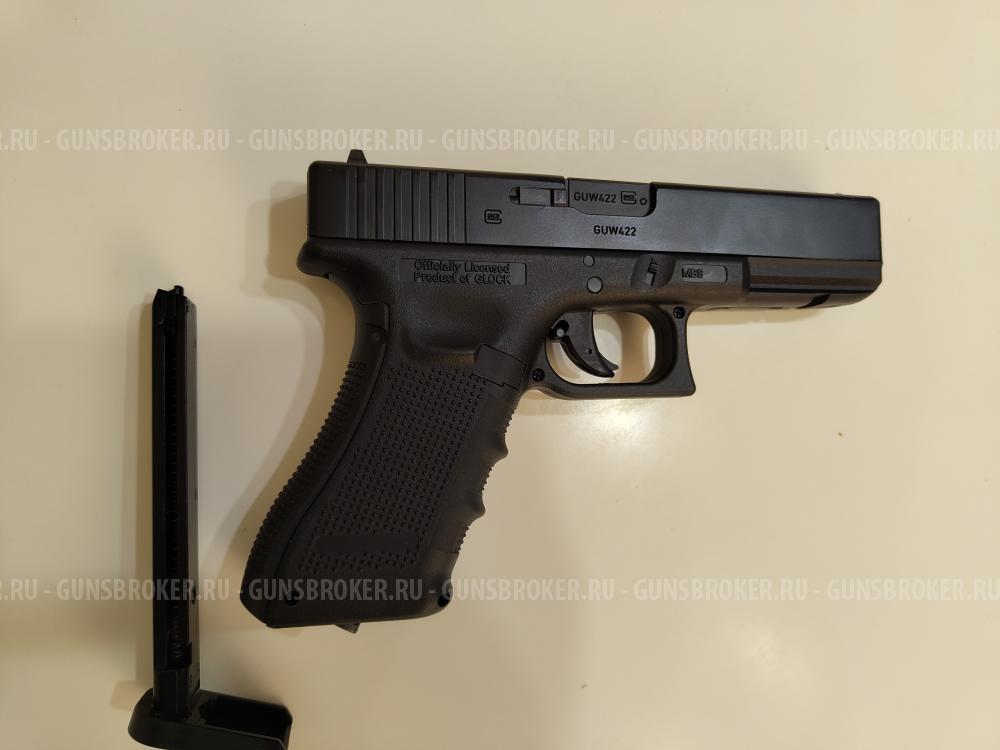 Пневматический Glock 22 нулевый. Отстреляно 10 баллонов