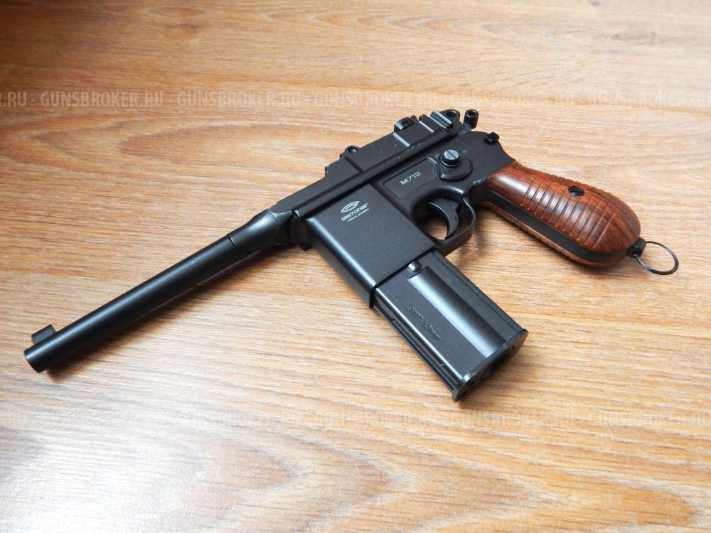 Пневматический Маузер М-712 от GLETCHER, Новый с комплектом. Blowback. Авто огонь.