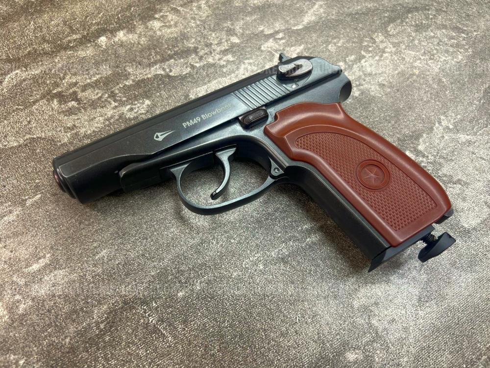 Пневматический пистолет Borner PM49 blowback (3Дж, металл, подвижный затвор, blowback, б/у