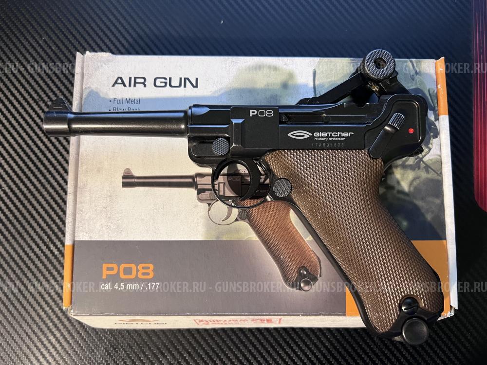 Пневматический пистолет Gletcher P08 Parabellum (Blowback)