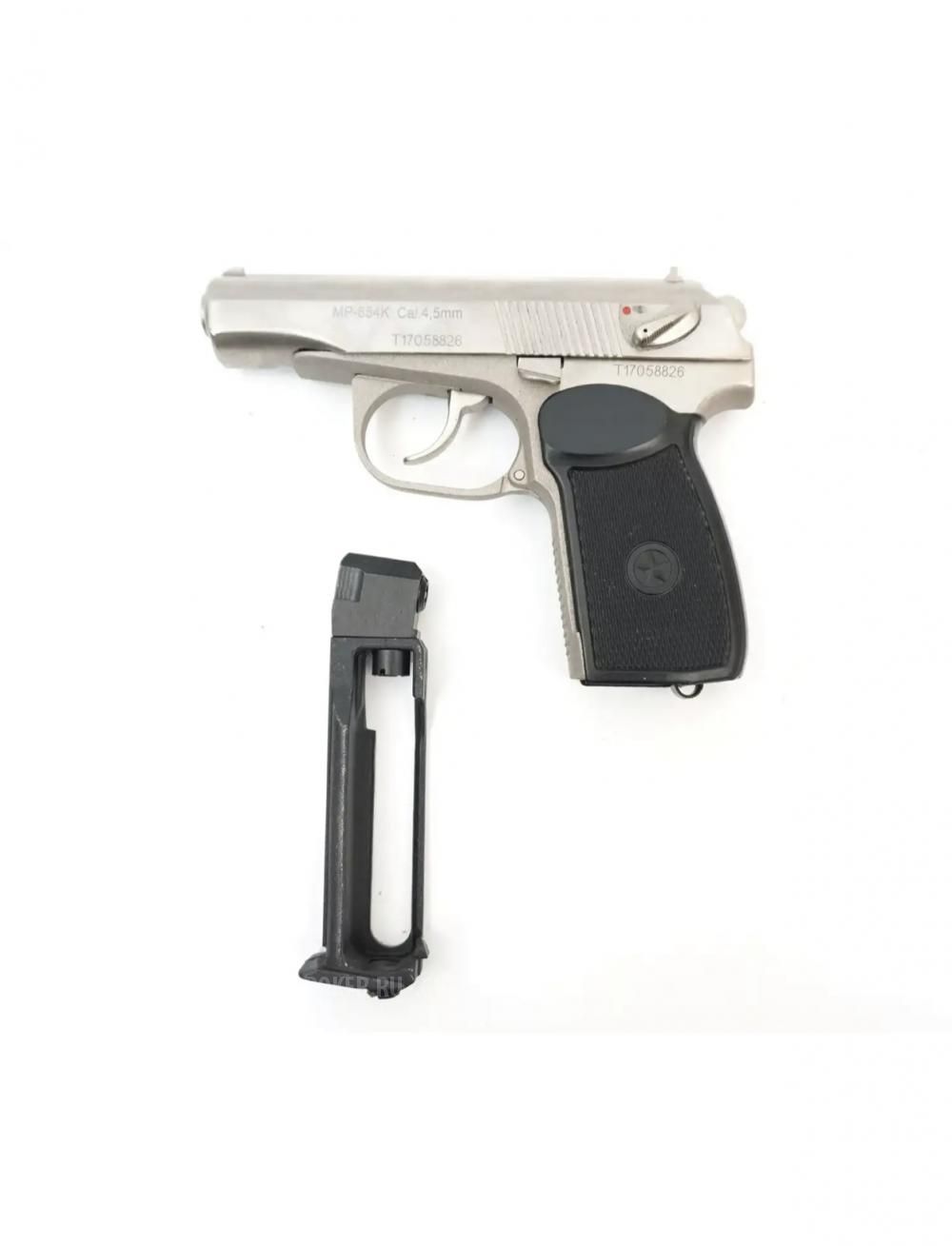 Пневматический пистолет МР 654К в исполнении хром