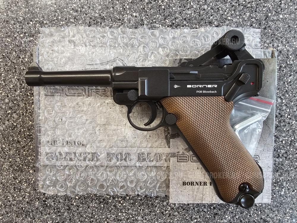 Пневматический пистолет новый Borner (Gletcher) P08 Luger Parabellum