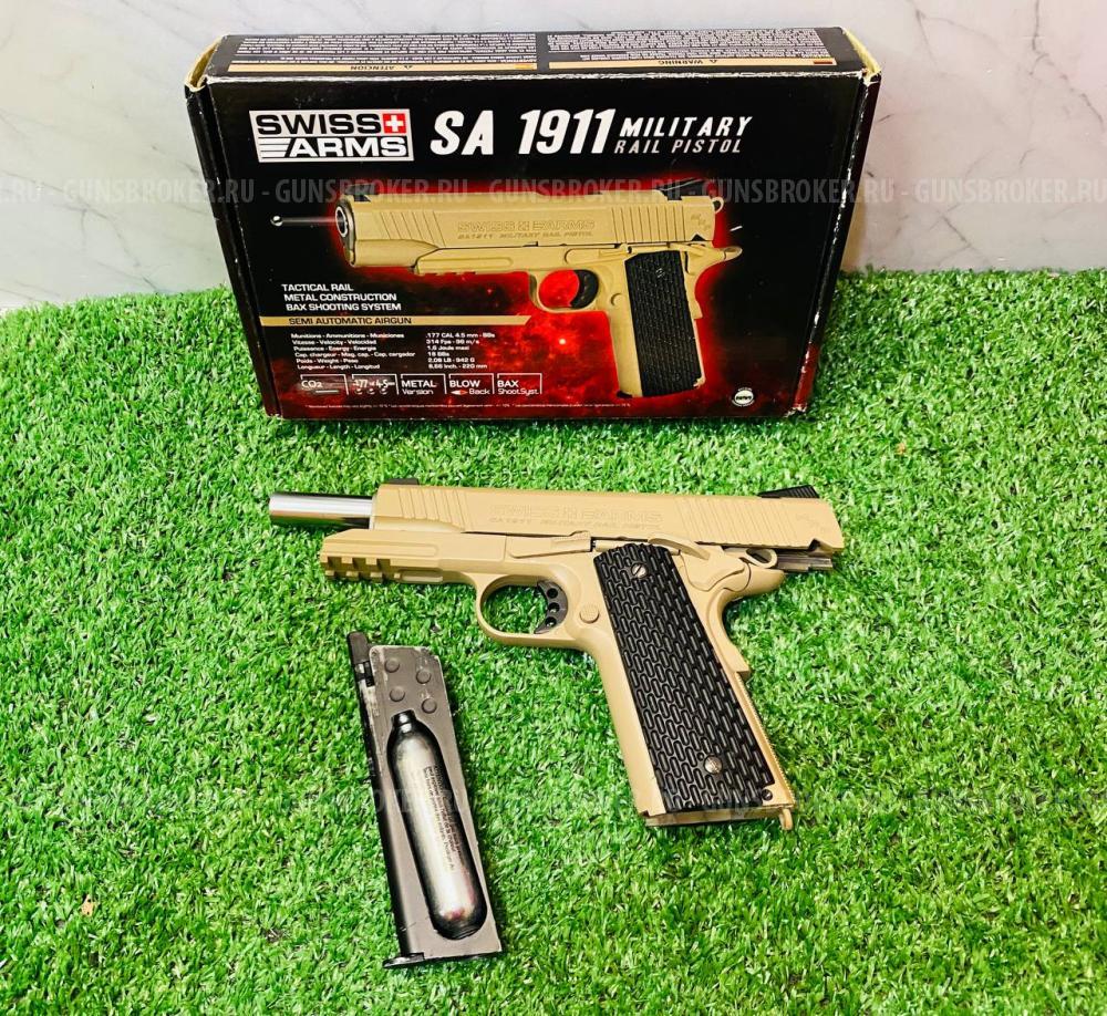 Пневматический пистолет Swiss Arms SA1911 Military Rail Pistol (Colt)