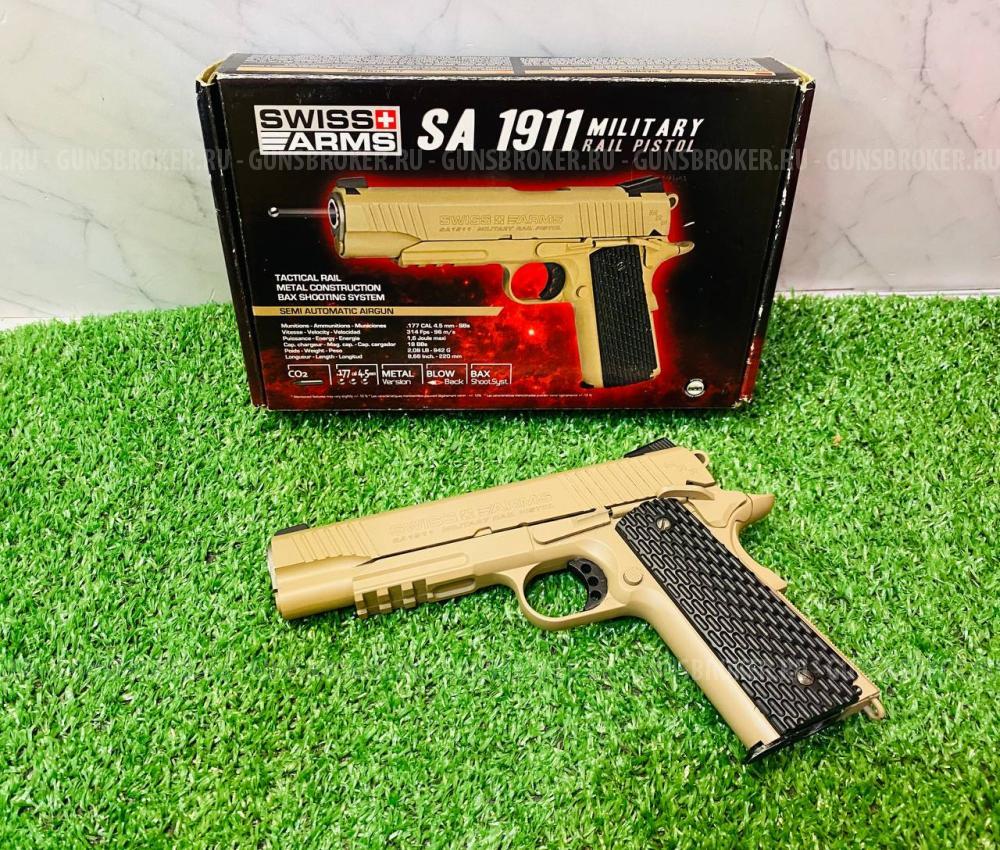 Пневматический пистолет Swiss Arms SA1911 Military Rail Pistol (Colt)