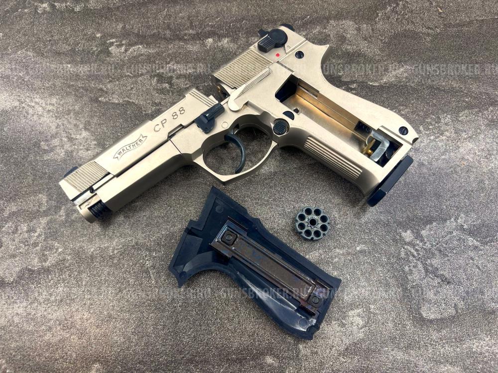 Пневматический пистолет Umarex Walther CP88 Nickel 3 Дж (никель, пулевой, 4.5 мм) | б/у