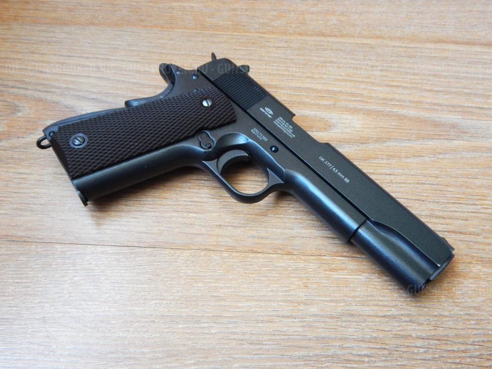 Пневматический пистолет Gletcher Colt CLT 1911 4.5 мм (Blowback). С комплектом.