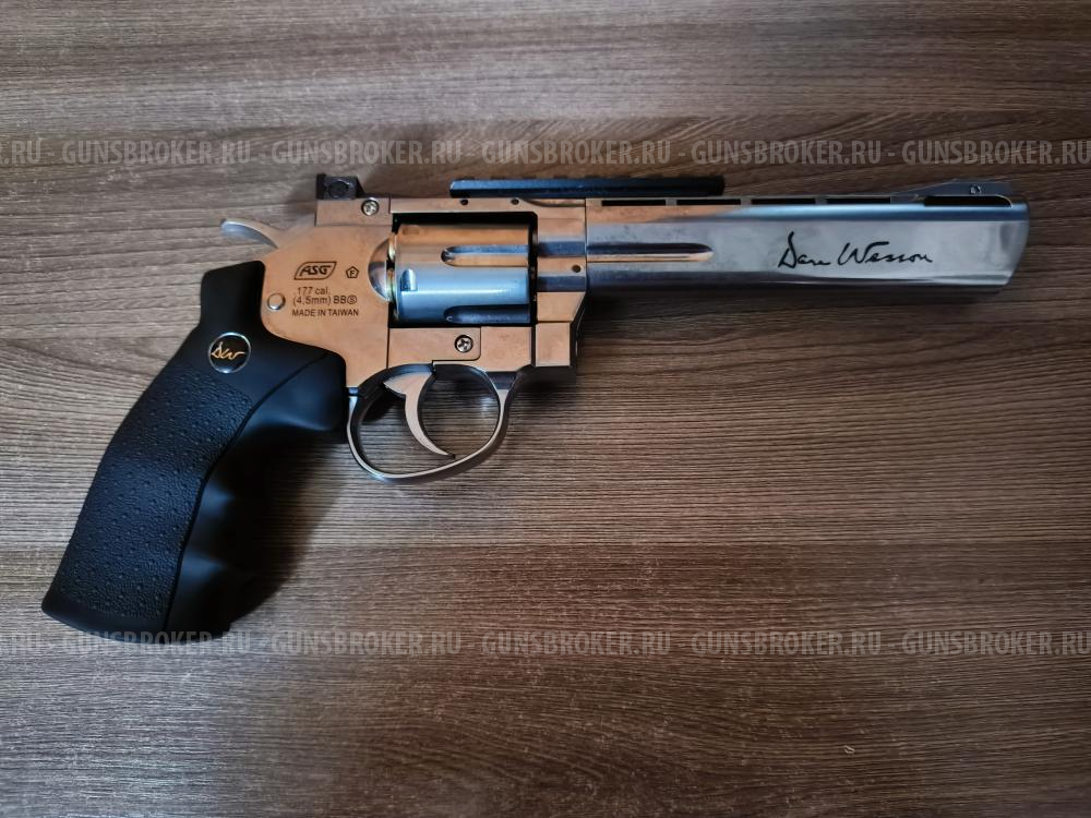 Пневматический револьвер ASG Dan Wesson 6” Silver