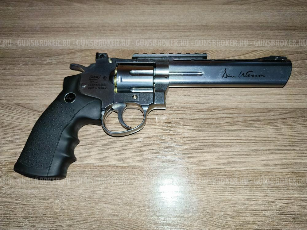 Пневматический револьвер ASG Dan Wesson 6” Silver