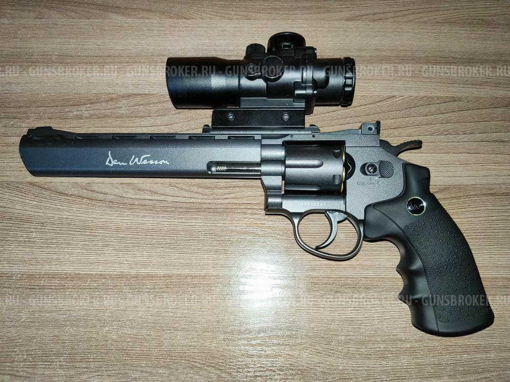 Пневматический револьвер ASG Dan Wesson 8" Grey c коллиматорным прицелом