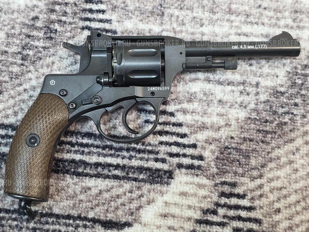 Пневматический револьвер Borner NGT-P Black кал. 4,5 мм, пулевой (Наган), металл