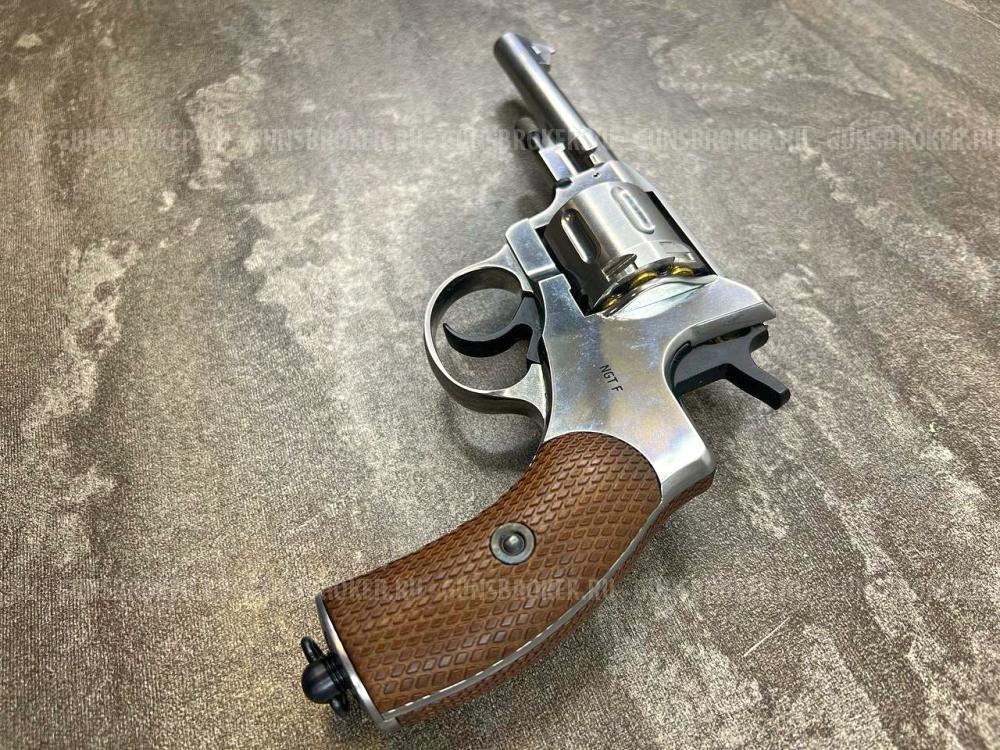 Пневматический револьвер Gletcher Nagan NGT (F) Silver (Наган, шарики BB) 4.5 мм б/у