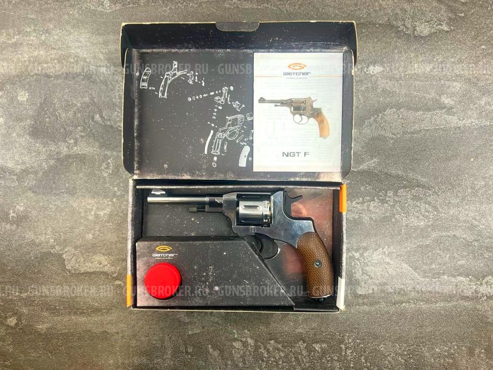 Пневматический револьвер Gletcher Nagan NGT (F) Silver (Наган, шарики BB) 4.5 мм б/у