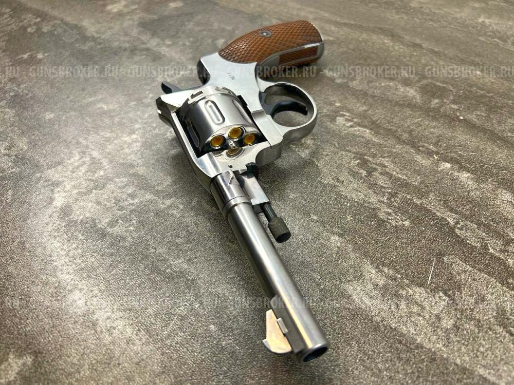 Пневматический револьвер Gletcher Nagan NGT (F) Silver (Наган, шарики BB) 4.5 мм б/у