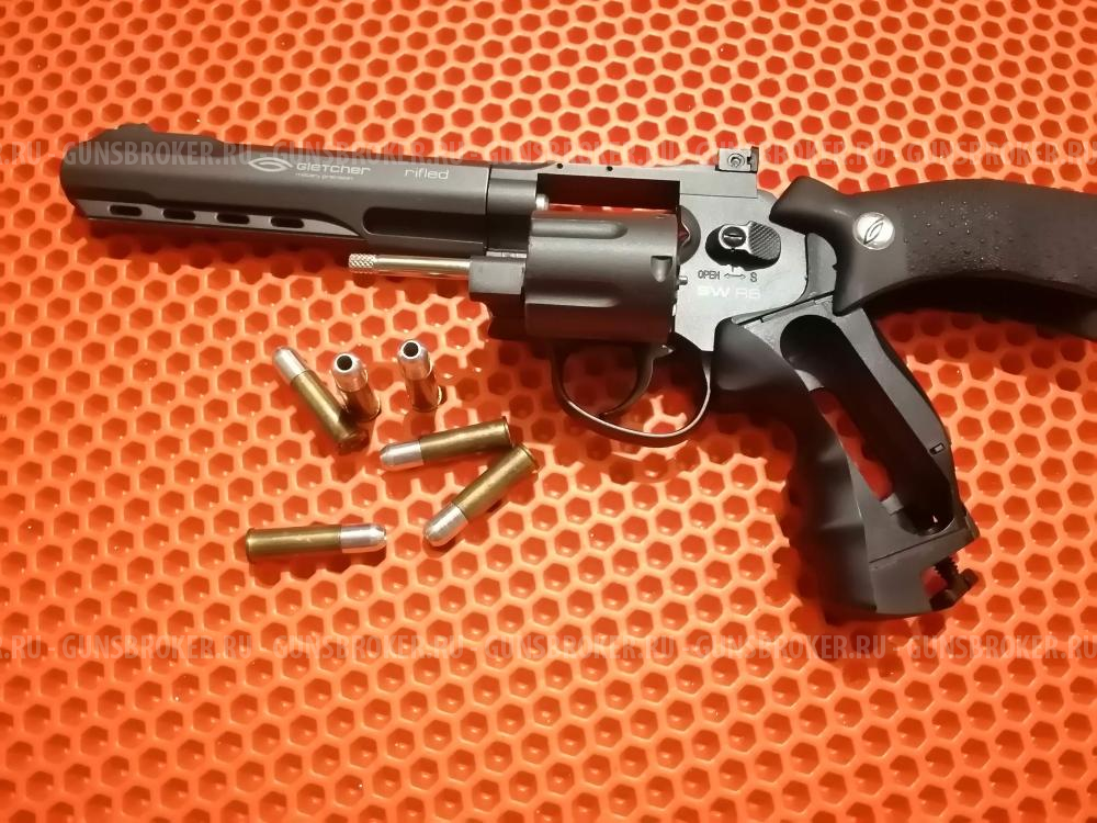 Пневматический револьвер Gletcher SW R6, пулевой.