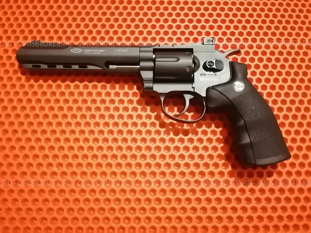 Пневматический револьвер Gletcher SW R6, пулевой.