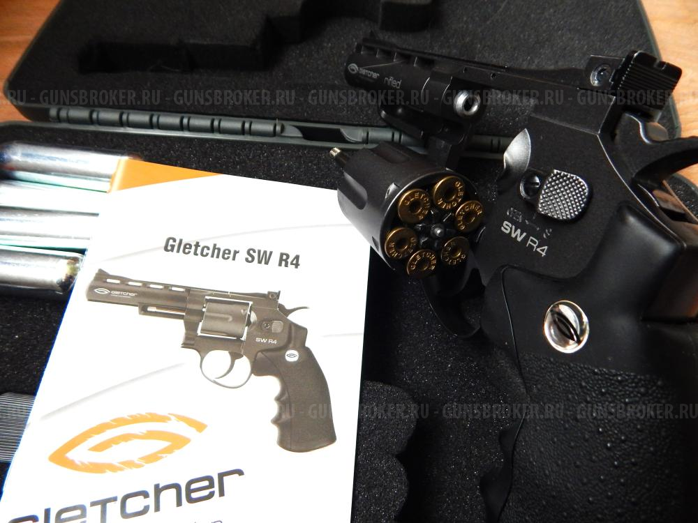 Шикарный револьвер SW R 4 от Gletcher, пулевой. USA. С отличным комплектом. 