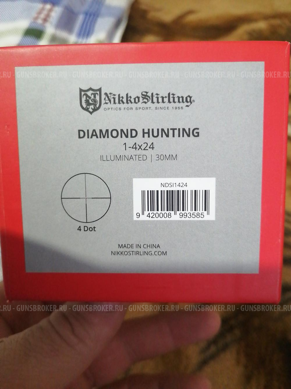 Прицел Nikko Stirling Diamond 1-4*24 сетка No 4 dot (подсветка точка)труба на  30мм