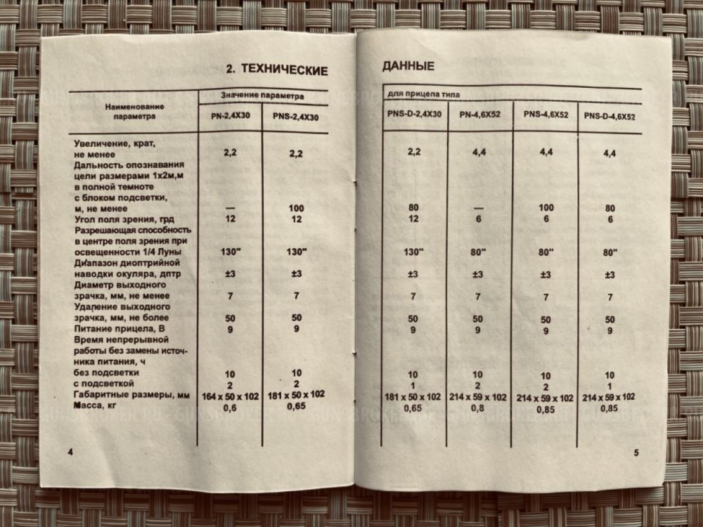 Прицел ночной ВОМЗ PNS-D-4,6x52