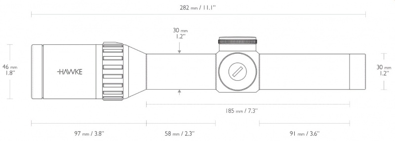 Прицел оптический HAWKE Endurance 30 WA 1-4x24 L4a DOT IR (16300)