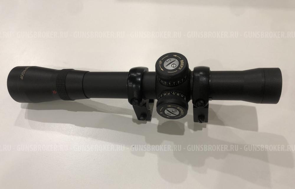 Прицел оптический ПО 4х24М (Беларусь) с кольцами с окошком