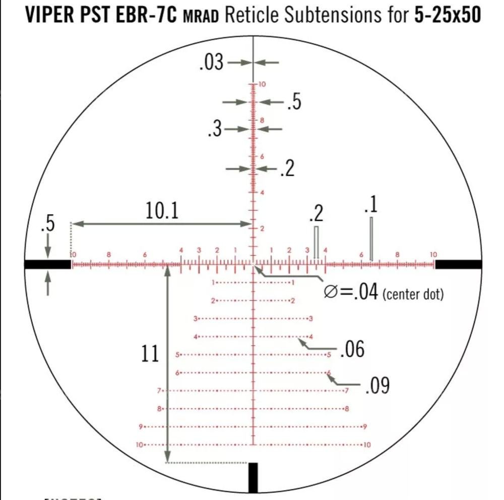 Прицел Vortex Viper PST Gen II, 5-25x50 FFP, EBR-7C