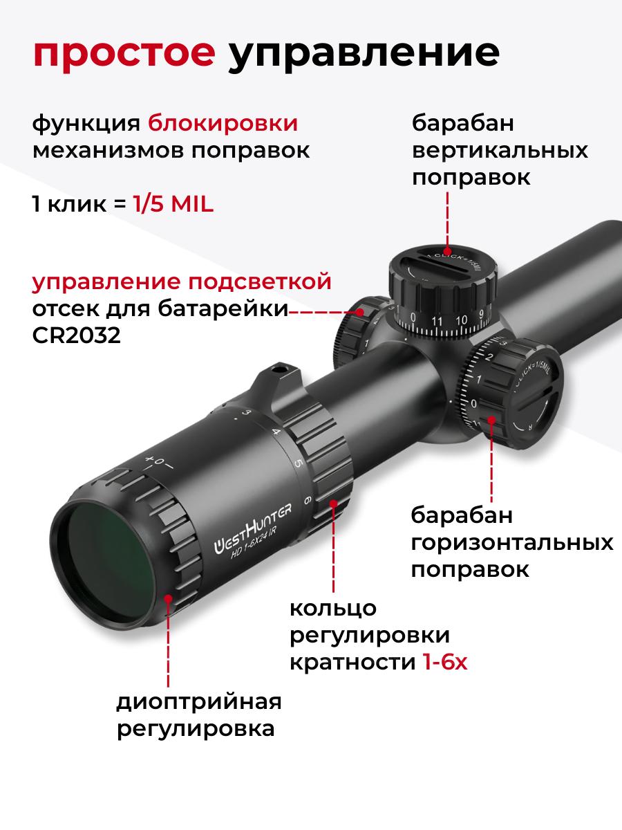 прицел WESTHUNTER HD 1-6x24IR