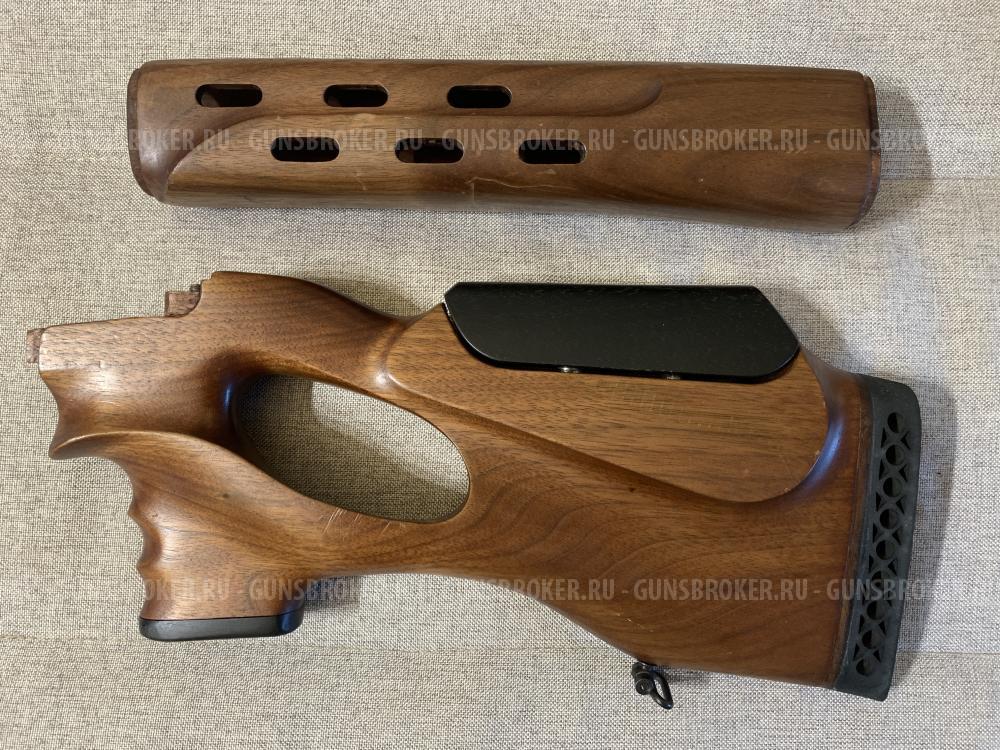 Приклад деревянный с подъемной щекой и накладки на Тигр