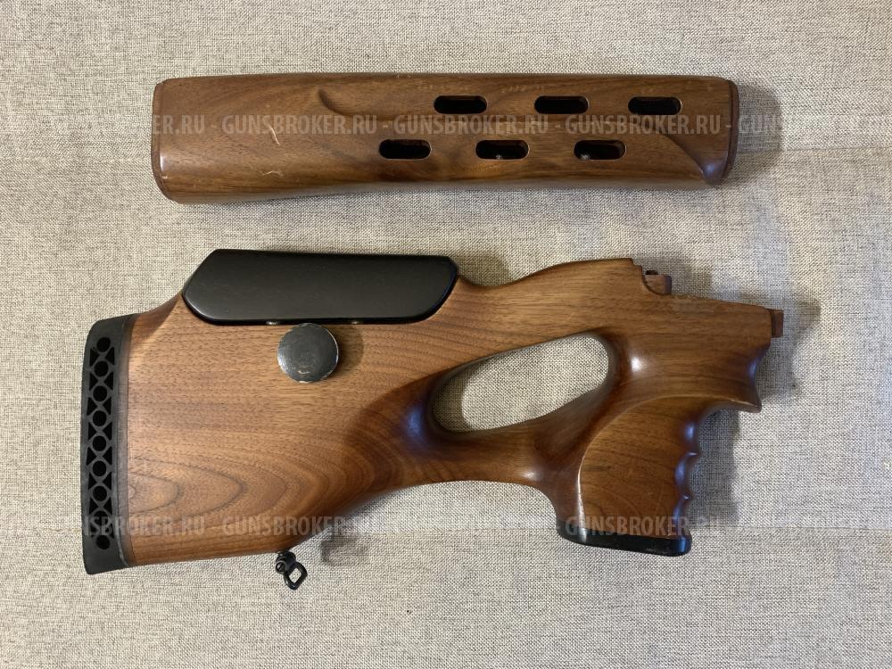 Приклад деревянный с подъемной щекой и накладки на Тигр