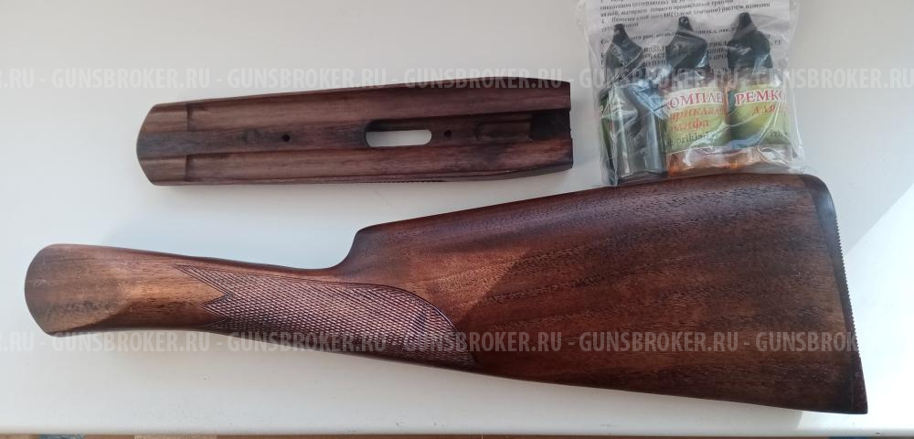 Приклад и цевье на ИЖ 58 МАЕ орех. Плюс комплект для восстановления покрытия. 12 калибр