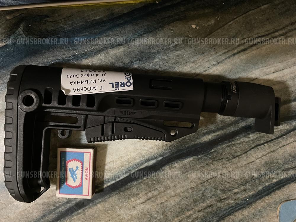 Приклад DLG Tactical  + труба, переходник Hartman складной телескопический для АК и Сайга