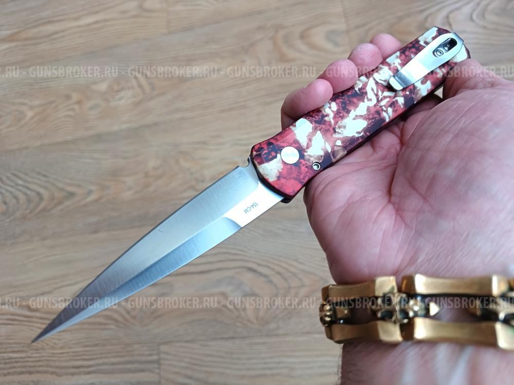 Pro-Tech Knives Godfather Auto Knife Crimson Tiger Camo Custom Anodized Handle 4" 154CM