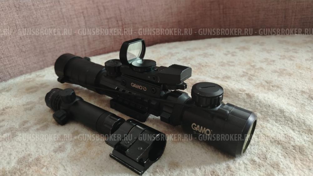 Продам толкьо в сборе Прицел GAMO 3-9X32EG Закркпленный колиматор GAMO 1/22/33