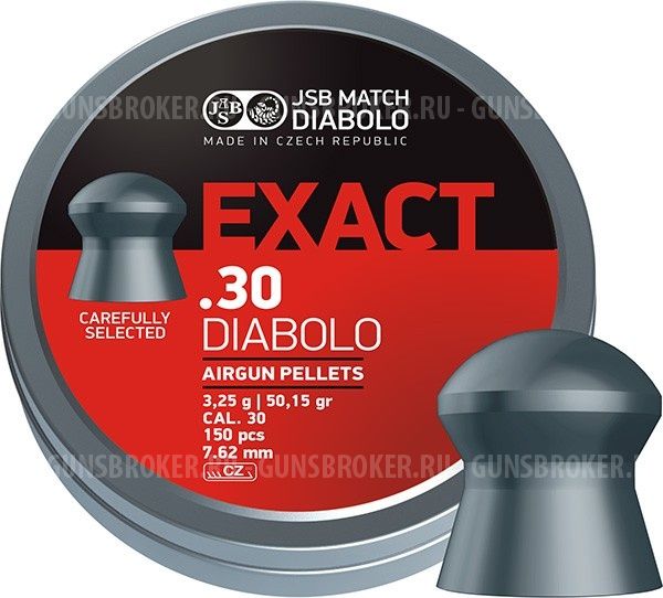  Пули JSB EXACT .30 Diablo cal. 30 (7.62 мм) 2.9 гр. и 3.25 гр. (150 шт.)