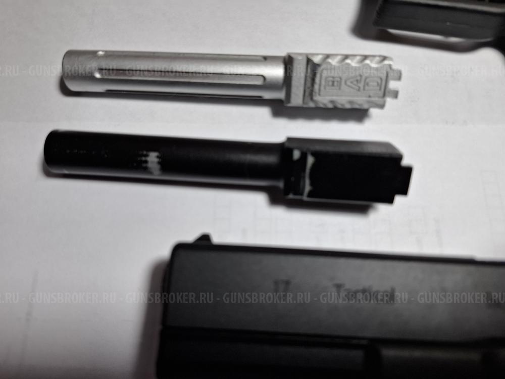 Страйкбольный WE Glock17 gen4 + рама в сборе без затвора и 2 внешних стволика