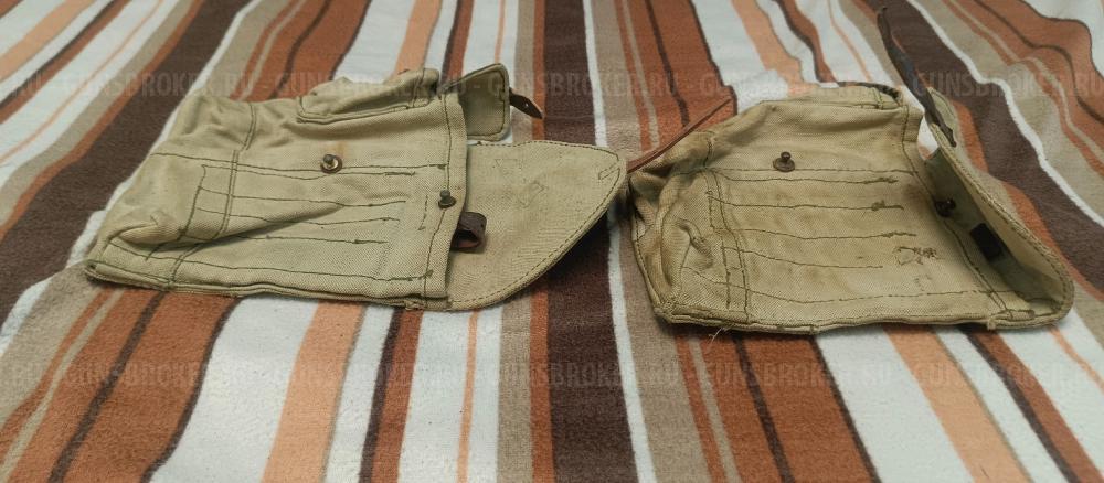 Брезентовые армейские подсумки на 4 магазина АК, производство СССР.