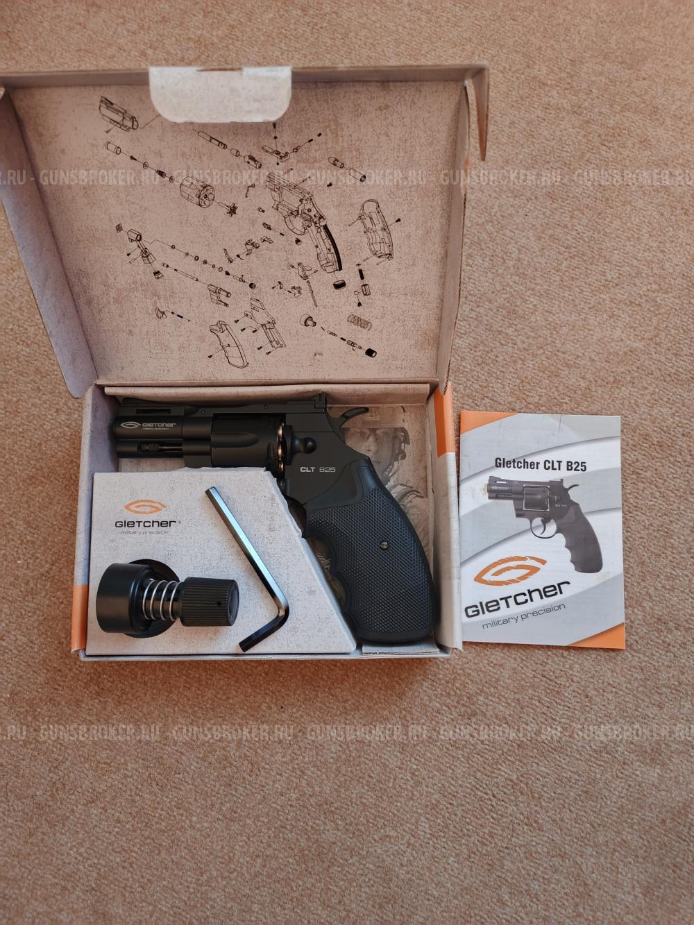 Револьвер пневматический Gletcher clt b 25  кал. 4,5 мм, новый.ый