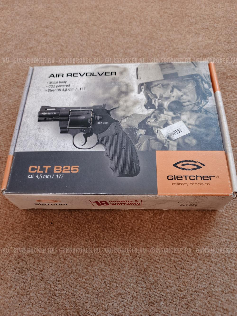 Револьвер пневматический Gletcher clt b 25  кал. 4,5 мм, новый.ый
