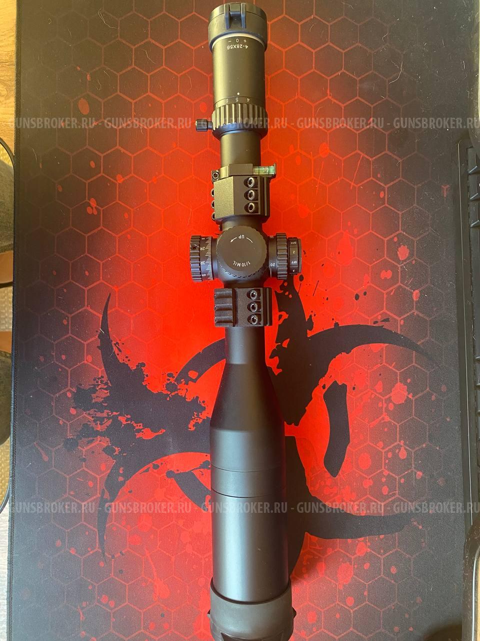 Riton 5 4-28x56 FFP 34 мм монобок, бленда, крышка объектива vortex