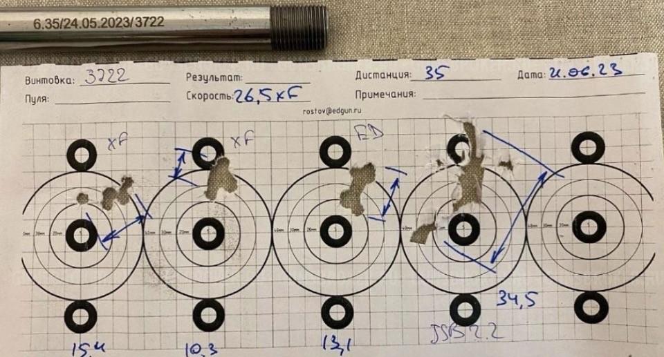 Стволики 6,35/450 для Лешего2