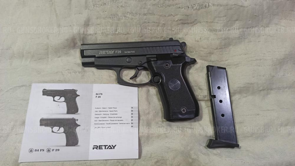 Охолощенный пистолет Retay: Beretta 84FS-F29. Glock 17-19. Blow Mini 9. XTreme. XPRO. PT24. X1. S2022. ПМ Макарова. Тт Ansar. Beretta 92.. кал. 9 мм P.A.K. 