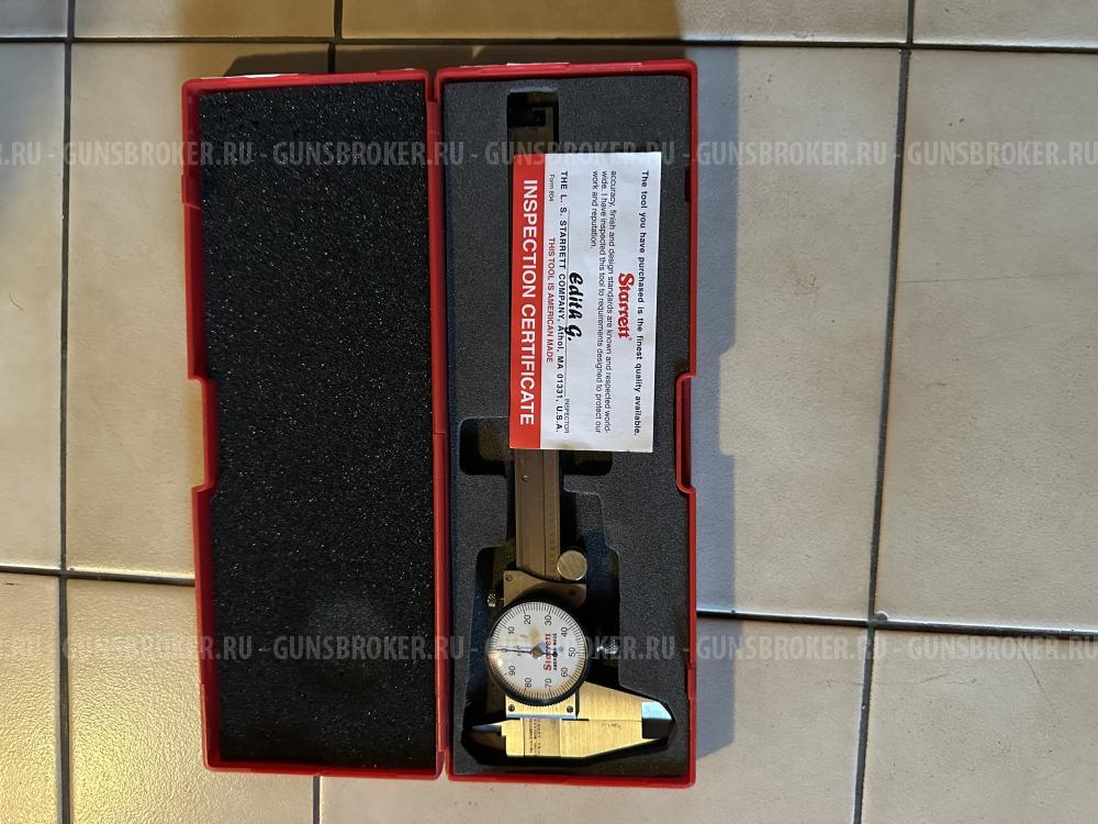 штанген STARRETT 120A-6 Dial Caliper w/Case 6 In/150mm White Dial 